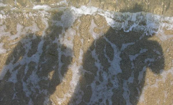 Our shadows in Placencia